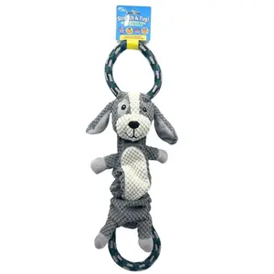 Stretchy Plush Dog Rope Toy with Handles  Tug, Stretch & Fetch Madness!