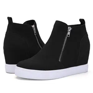 Athlefit Women's Wedge Sneakers Hidden Heel Platform Wedge Booties Hidden Wedgie Sneakers winter boots boots Shoes Footwear Girl Flatform