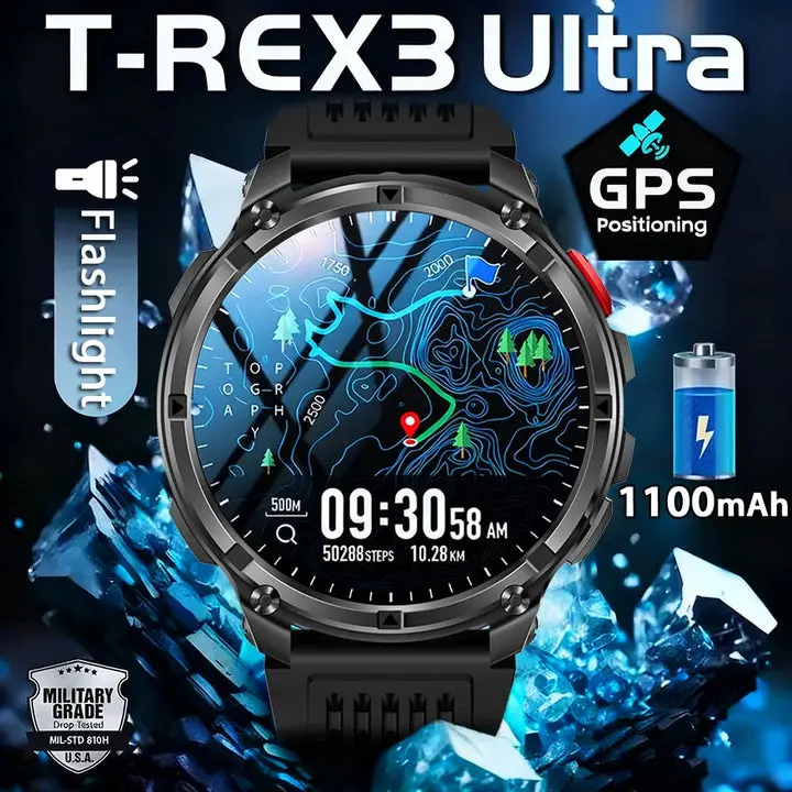 PENGAGAR Titan X Military Smartwatch HT33 - 1.7 Inch AMOLED Display, Bluetooth 5.3, Shock Resistant, Heart Rate Tracker, GPS Via Smartphone, Professional Waterproof - Wearable