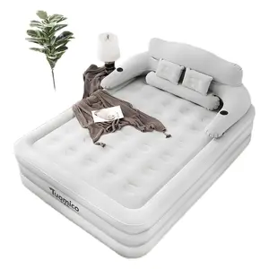 Luxury 2-Person Air Bed (48cm High) | Double Inflatable Mattress with Integrated Comfort Backrest for Camping, Home, and Outdoor Guest Use