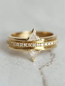 Fashion Rhinestone Decorated Ring, Stackable Rings, Fashion Jewelry for Party, Daily Clothing Decor, Trendy All-match & Exquisite Jewelry for Birthday Gift, Elegant Glittering Ring