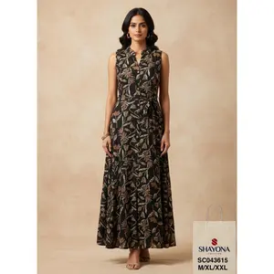 Elegant Black Cotton Printed Long Kurti | Everyday Ethnic Wear