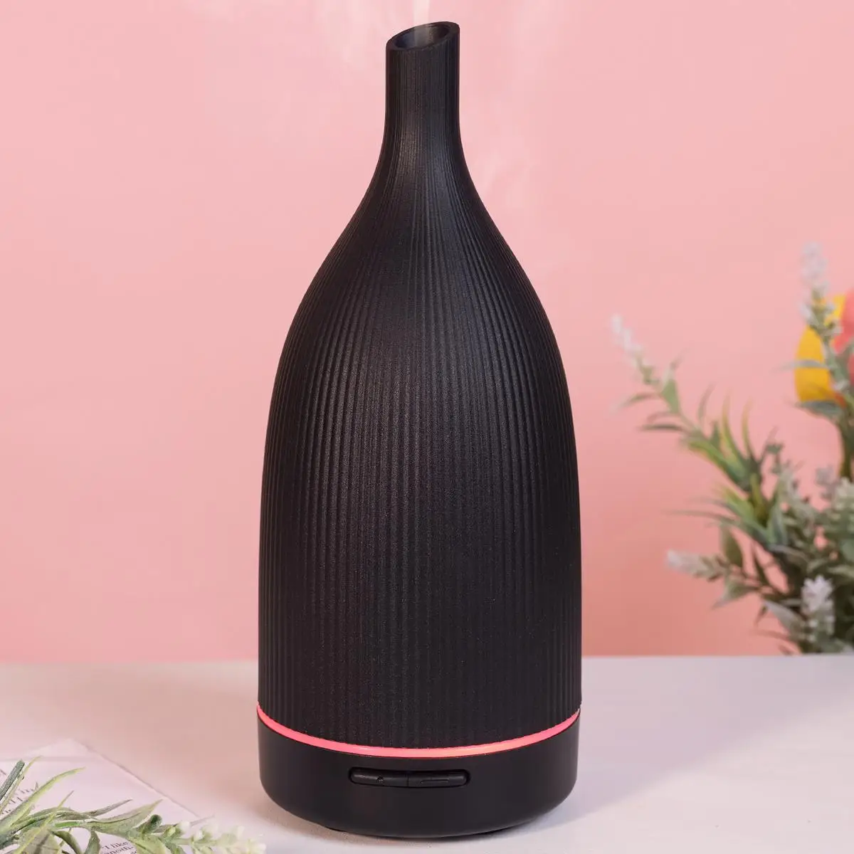 120ml USB Powered Vase Essential Oil Ultrasonic Aroma Diffuser, Humidifier with Colorful Light for Home