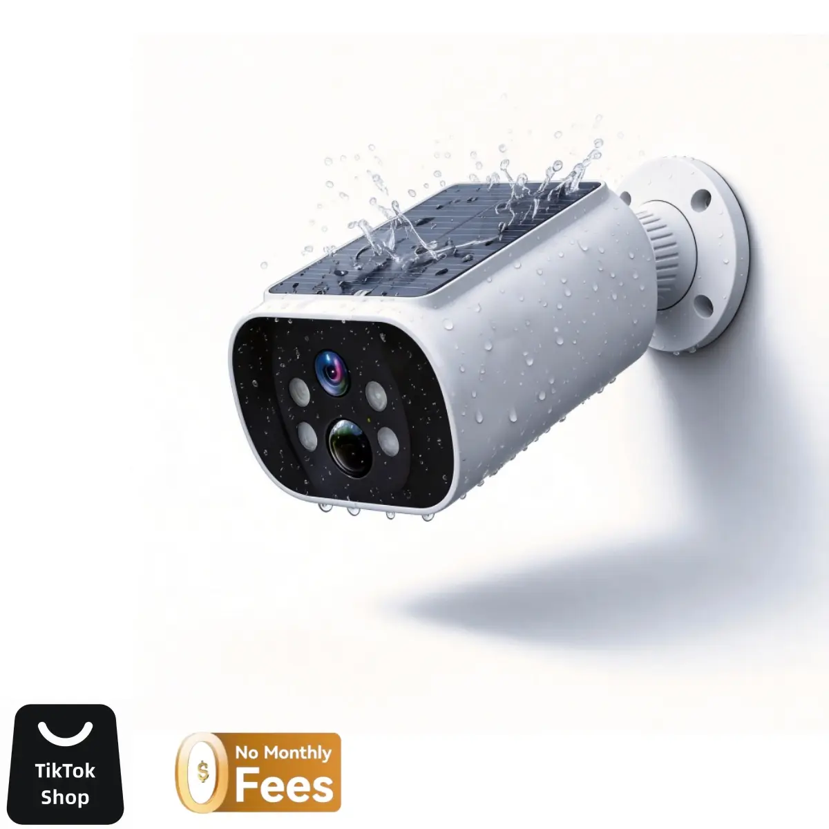 Outdoor Solar Security Camera - No Monthly Fee, 2K 4MP WiFi Wireless Home Surveillance Camera with Local Storage, Color Night Vision, Motion Sensor Alarm, 2-Way Talk, IP65 Weatherproof Mount