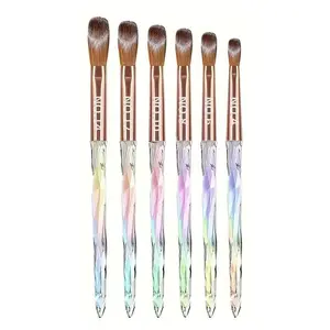 Professional Nail Art Brush Set, 6 Counts Colorful Gradient Nail Art Brush, Manicure Tool for Home & Salon Use, Diy Nail Art, Nail Supplies Equipment, Nail Art Tools