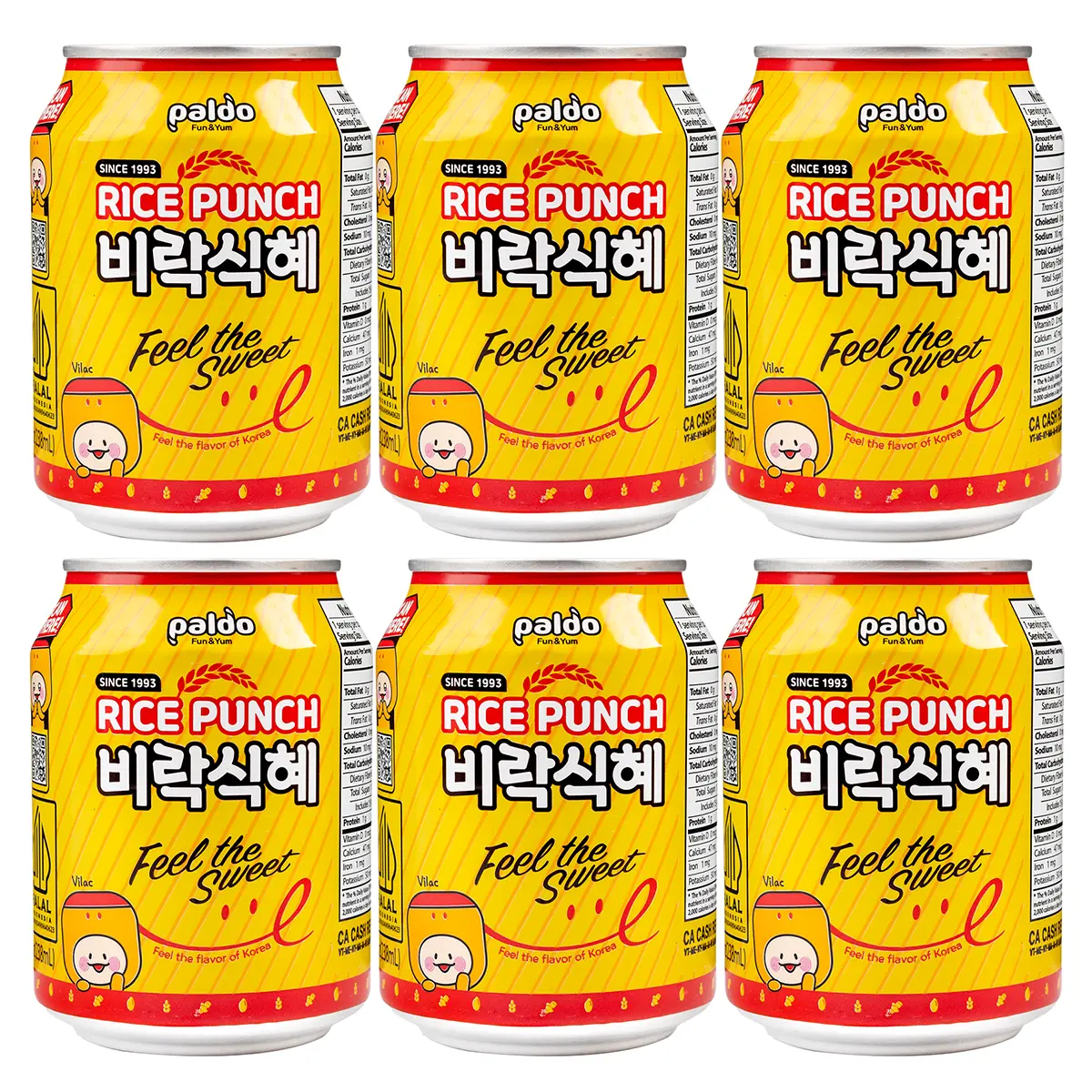 PALDO VIRAC Traditional Sweet Canned Rice Punch Drink, 6-Pack, 238 ml