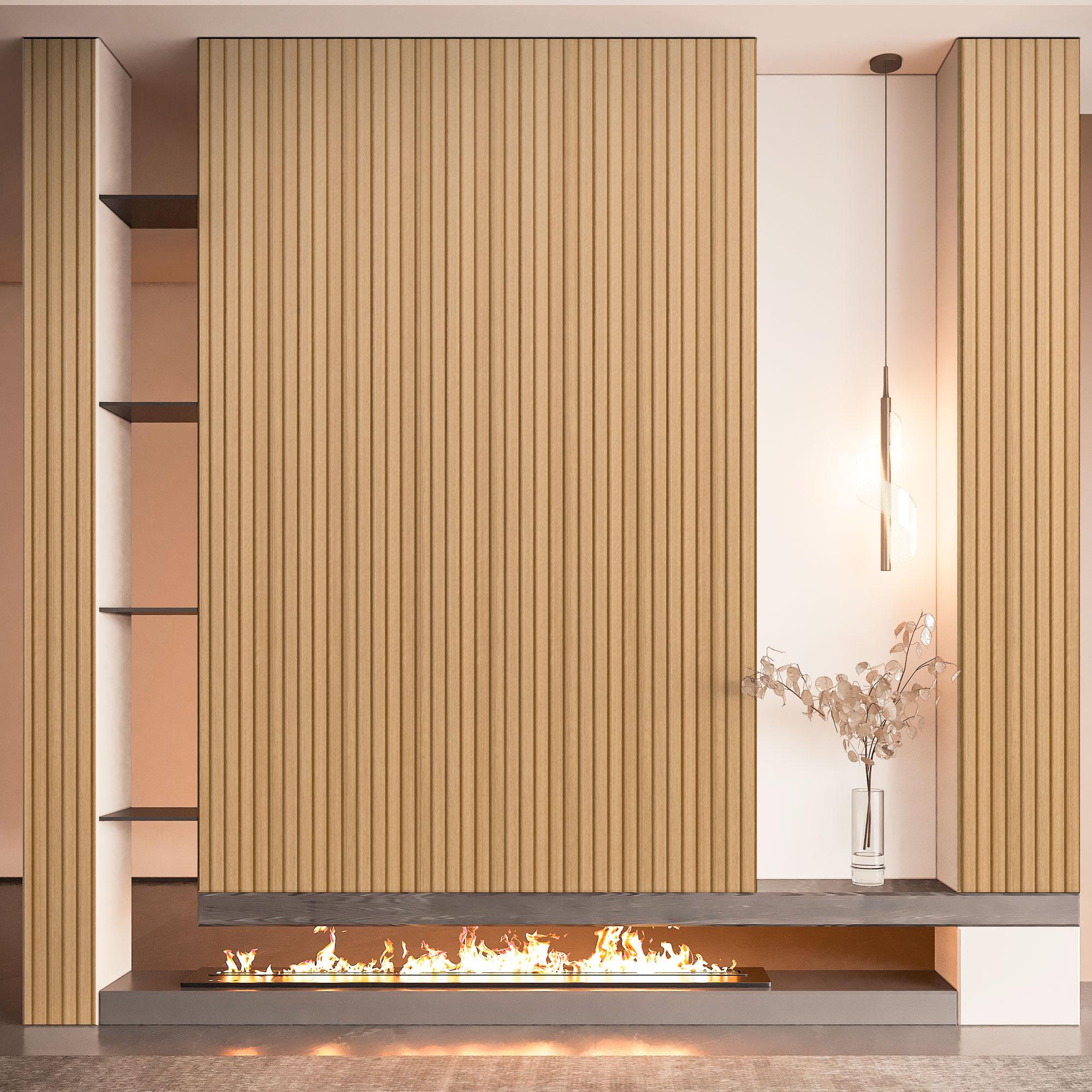 【New】Art3d  6-Pack 3D Textured MDF Wood Slat Wall Panels, 94.6" x 7.4", Covers 28.91 Sq.Ft., DIY Interior Wall & Ceiling Decor Panels