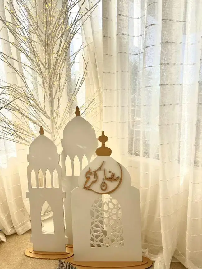 RAMADAN MINARETS MOSQUE | Eid | Home Decor| Eid Decor| Home | Masjid | Ramadan| Mosque | Geometric | 3 Piece Set ~ Ramadan Decor