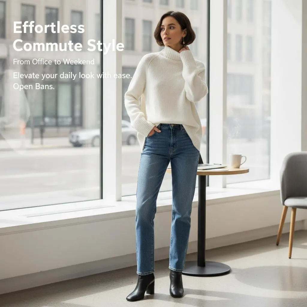 Women Solid Turtleneck Knit Sweater, Loose Raglan Long Sleeve Ribbed Hem Warm Pullover Jumper for Fall Winter