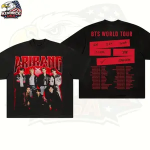 Bangtan Members Arirang Tracklist 2-sides Unisex Heavy Cotton Tee, Bangtan Concert World Tour Merch & Gift 2026, Bangtan 2026 Album Songs Concert Tee