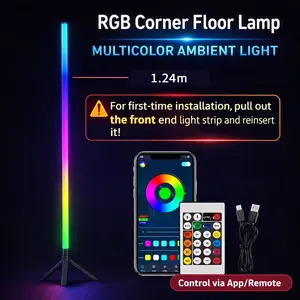 Smart RGB LED Floor Lamp 1.2M | 16M Colors | Music Sync | App & Remote Control | Gaming Room
