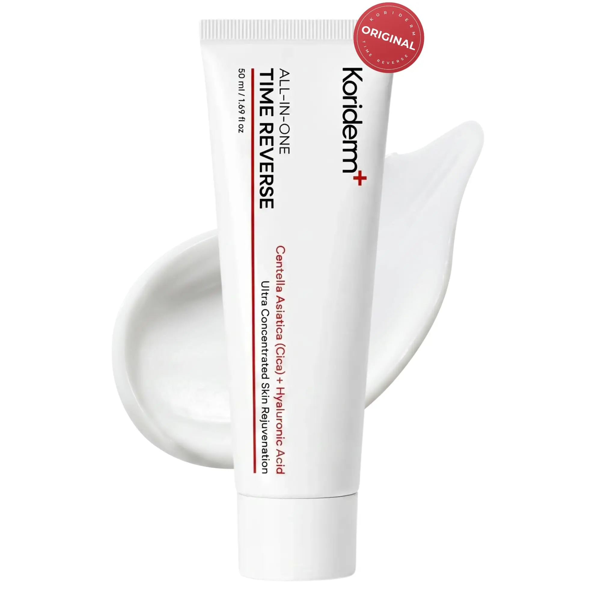 Koriderm Time Reverse All-In-One Cream Powerful Cica &Hyaluronic Acid Formula Hydrates, Calms Skin, Firms FineLines, Restores Youthful Radiance for Daily SkinRejuvenation