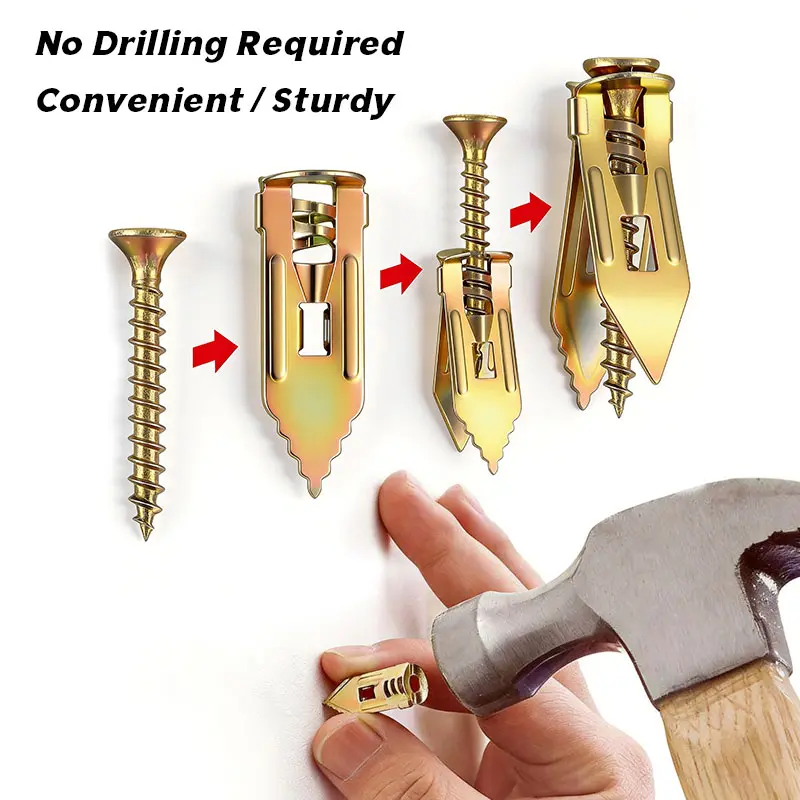 VURK 80/160-Piece Self-Tapping Drywall Expansion Screw Set | Renter Friendly No Damage Wall Hardware, No Pre-Drilling, Hang Shelves, Picture Frames & Decor, Works on Drywall & Porous Walls Versatile Sturdy