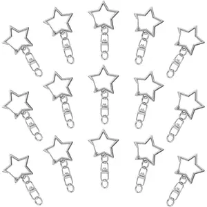 60Pcs Star Shaped Spring Snap Keychain Clip,Metal Swivel Clasp Snap Hook Key Ring with Chain Hanging Buckle with Open Jump Ring Connector for DIY Crafts Key Ring Making,Keychain Accessories summerwins