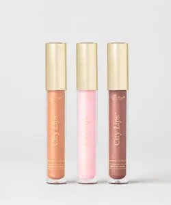 City Beauty City Lips® Hyaluronic Acid Lip Care - Hydrating, Soothing, Moisturizing, Nourishing Vanilla Oil with Smooth Formula, "Our Favorites" Shades: Nude York, Los Angelips, Plum Springs - 0.16 fl oz/4.9 ml