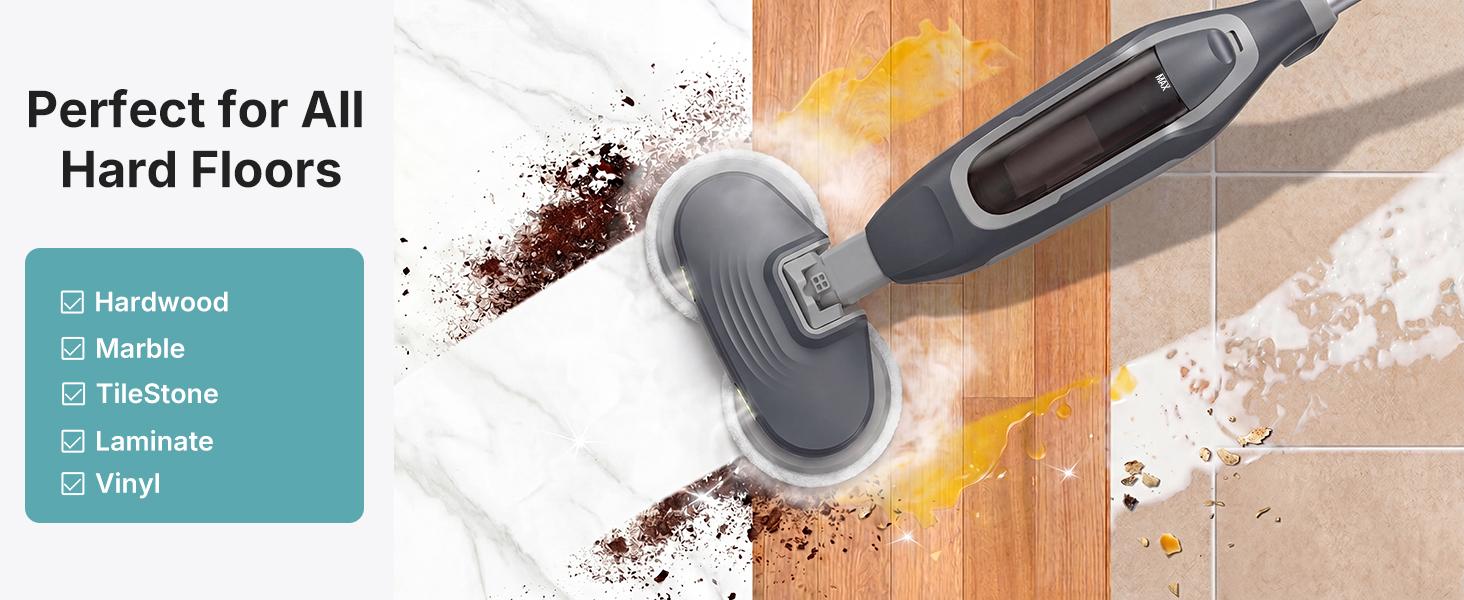 Steam Mop, All-in-One Scrubbing Steam Mops for Floor Cleaning with Rotating Pads, Floor Steamer with 2 LED Lights, 4 Cleaning Modes, Swivel Steering, 16.4 FT Cord, Safe for Hardwood and Tile Steam Mop, All-in-One Scrubbing Steam Mops for Floor Cleaning with Rotating Pads, Floor Steamer with 2 LED Lights, 4 Cleaning Modes, Swivel Steering, 16.4 FT Cord, Safe for Hardwood and Tile