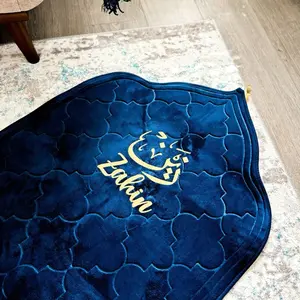 Personalized Prayer Mat - Thick, Soft, Durable Non-Slip Tassel Carpet, Solid Color, Large Square Rug, Water-Absorbent Ma