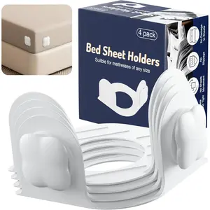 Bed Sheet Holders for Corners, 4-Pack Fitted Sheet Holder Keep Sheets Firm, Fits Any Size Mattress No More Shifting Bedding
