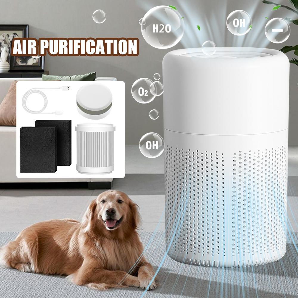 20db Quiet Air Cleaner Air Filter Eliminator Air Purifiers HEPA Air Purifierm, for Home with USB Cable, for Bedroom Desktop Office Living Room for Pet, Pollen, Smoke Odor Pollutants