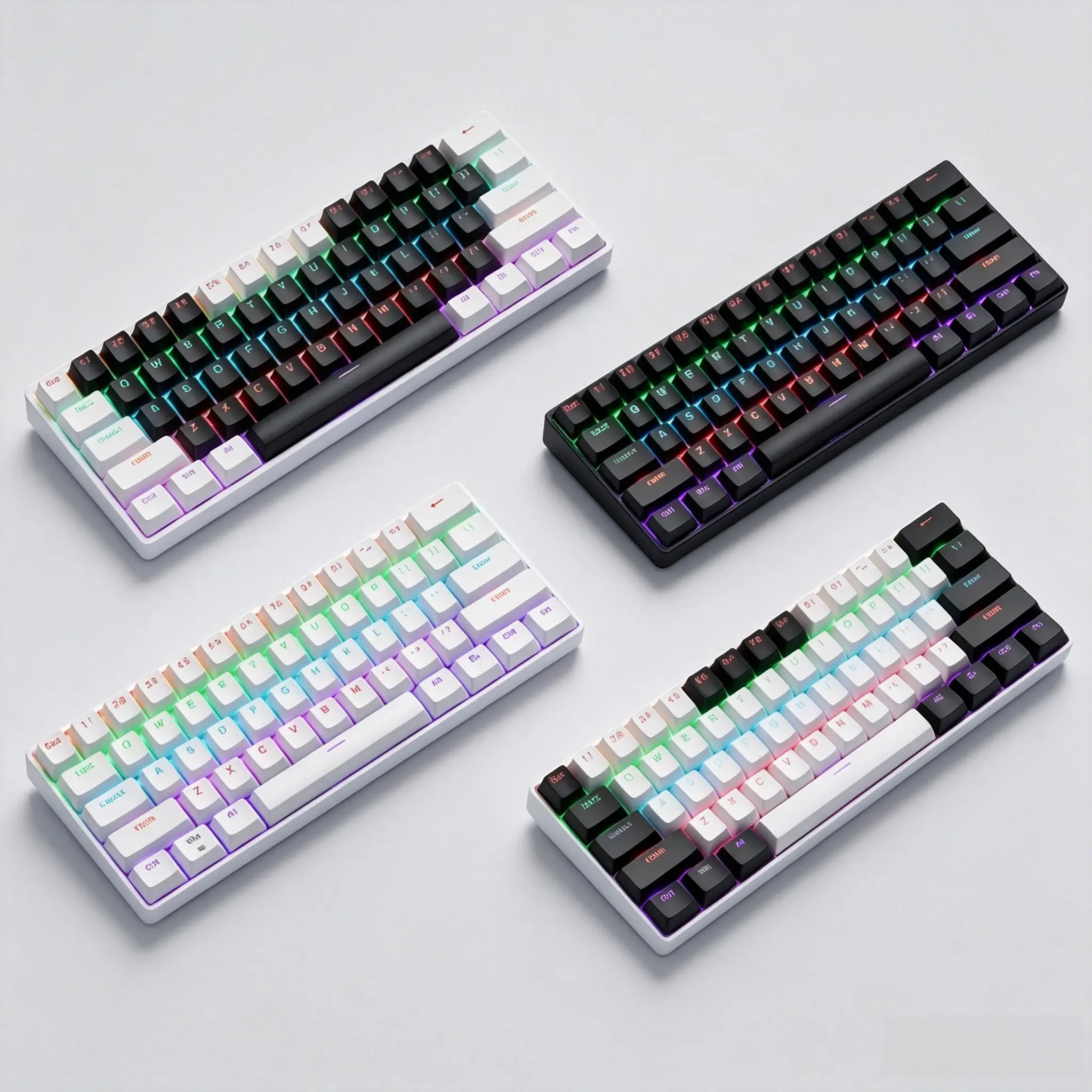 60% Compact Mini Hot-Swappable Mechanical Keyboard, 61-Keys RGB Backlit Wired Gaming Keyboard with Blue Switch, PBT Keycaps for PC, Mac Gamers