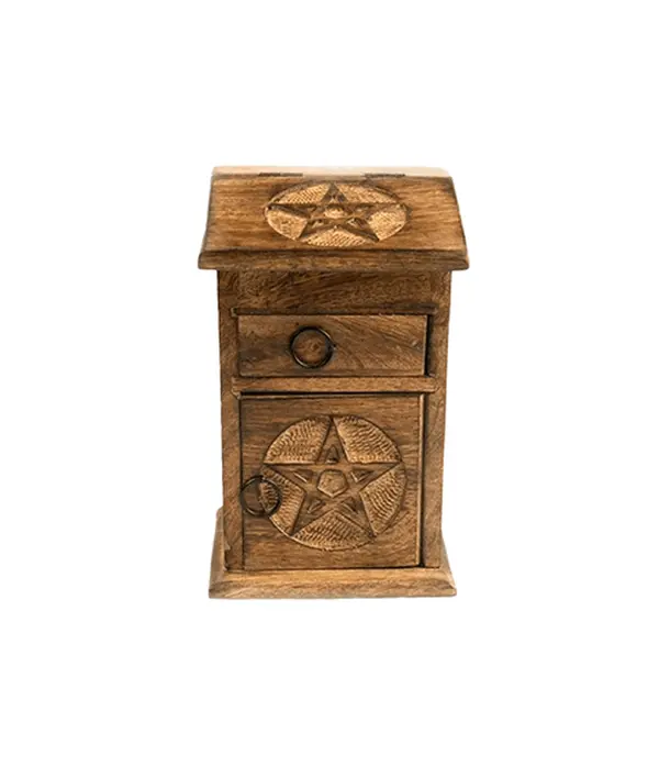 Pentacle Wooden Almirah – Gothic Storage Cabinet