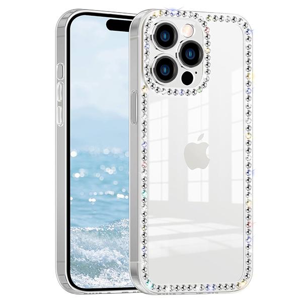 【Perfect Gift for Her/Him】Luxury Bling Rhinestone Clear Case for iPhone 12 13 14 15 16 17 Pro Max Plus, Glitter 3D Diamond Design, Soft Silicone Shockproof Cover, Cute Fashion Girly Case for Women