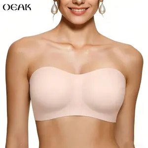 OEAK ｜ Strapless Jelly Bandeau, Push Up, Padded Bras, Non Slip & Seamless Comfortable