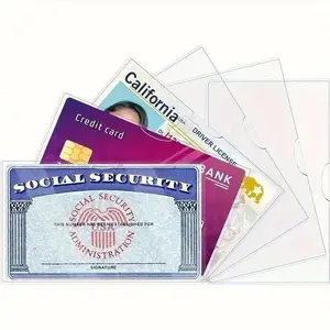 Social Security Card Protector Case PVC Transparent ID Holder Waterproof Driver License Cover Student Medical Business Card Wallet