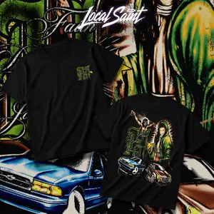 LOCALSAINT Houston TX Faith Defines Journey Heavy Cotton Unisex Graphic T-Shirt Hoodie Houston Texas Skull Cowboy Lowrider 713 Crewneck Tee, Vintage Streetwear Graphic T-Shirt Direct To Garment Breathable Print