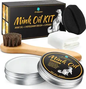 4-in-1 Mink Oil Leather Conditioner and Cleaner 3.52 oz - Premium Waterproof Formula for Boots and Shoes