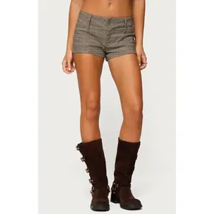 Edikted Women's Ayvey Plaid Tailored Micro Shorts