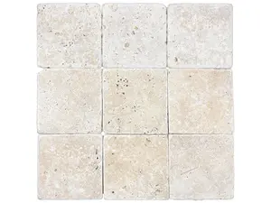 4 X 4 In Ivory Tumbled Travertine