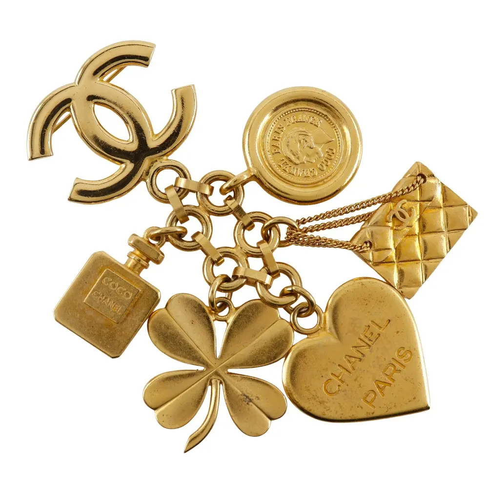 Pre-owned CHANEL Stainless Small Leather Goods Icon Charm Brooch
