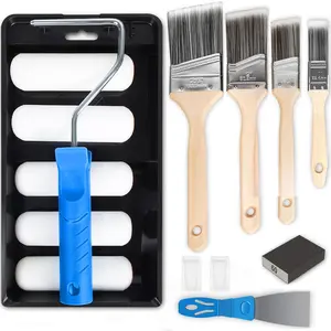 Roller Kit,  Brushes and 4 Inch  Small  Roller kit for Professional or Home Owners with All Paints and Stains for Professional Painting Results