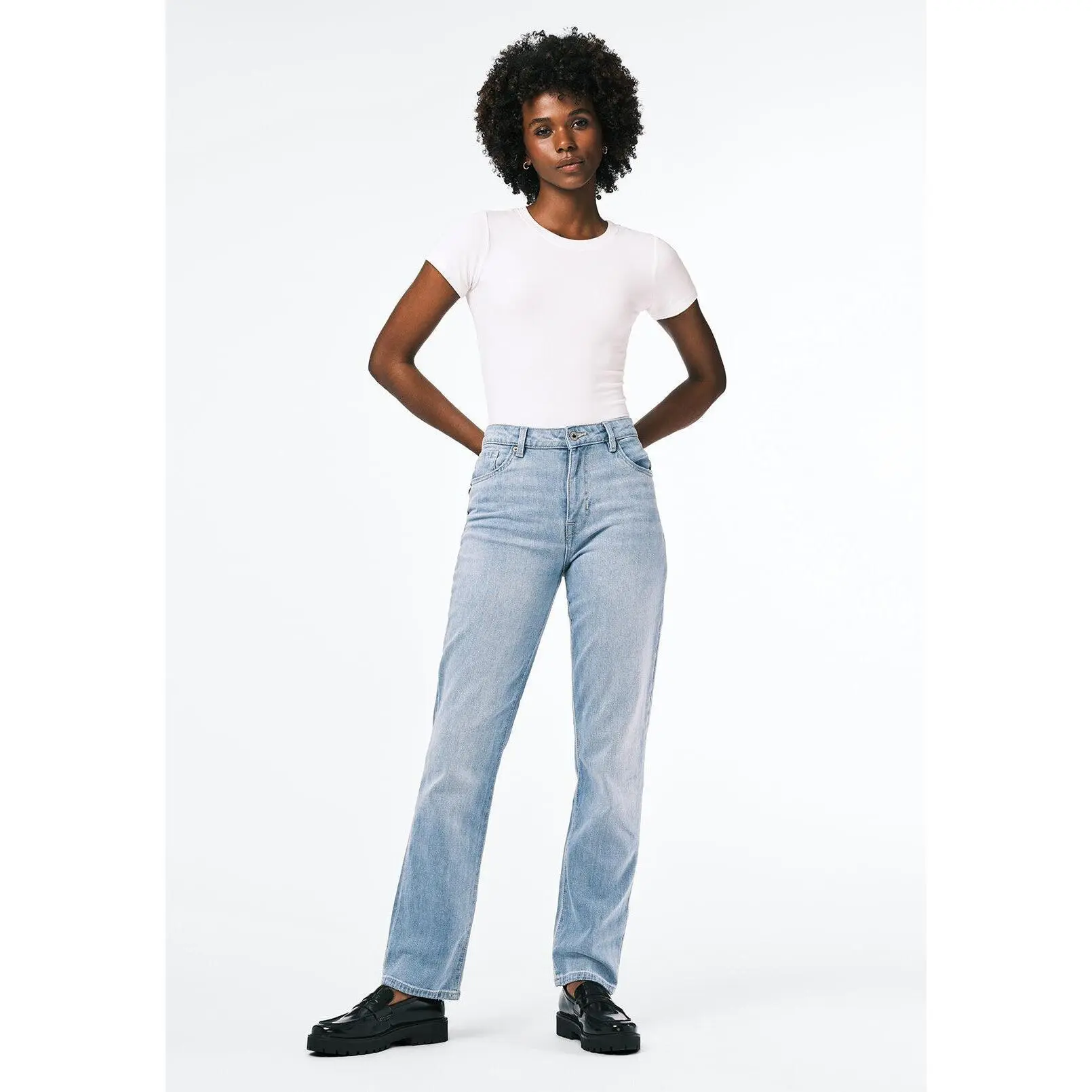 Jayden Women's High Rise Straight Jeans, Light and Soft - BL15837