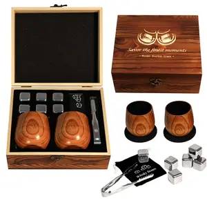 Handcrafted Charred Oak Whiskey Glasses Set – Premium Bourbon Tumblers for Men, Perfect Birthday & Retirement Gift