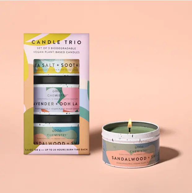 Recyclable Tin Candle Trio