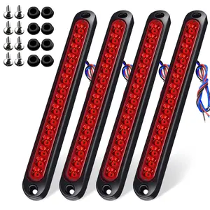 4-Piece 12-24v 15led Tail Lights, Led Lights For Truck, Trailer Truck Pickup Brake Stop Turn Signal Light Bars, Durable LED Lighting Solution, Trailer Light Kit