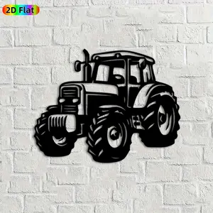 1pc Tractor Metal Wall Art,Tractor Statue Mural, Ideal Gift for New Year, Easter, Tractor Decor Enthusiasts, Rust-Resistant Metal Wall Decor Wall Sculptures, Perfect for Garage Wall & Garden Fence, Farmhouse Style Metal Wall Decor
