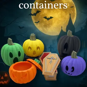 🎃 Halloween Containers – Spooky Storage with a Twist! 🕸️ Coffins and Pumpkins