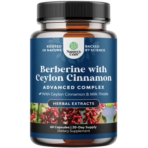 Premium Berberine Supplement with Ceylon Cinnamon - 1200mg Per Serving - Antioxidant Berberine Complex - Active PK for Healthy Heart Support - Metabolic & Healthy Weight Support - Vegan Capsules Golden Berberine Supplement Edible