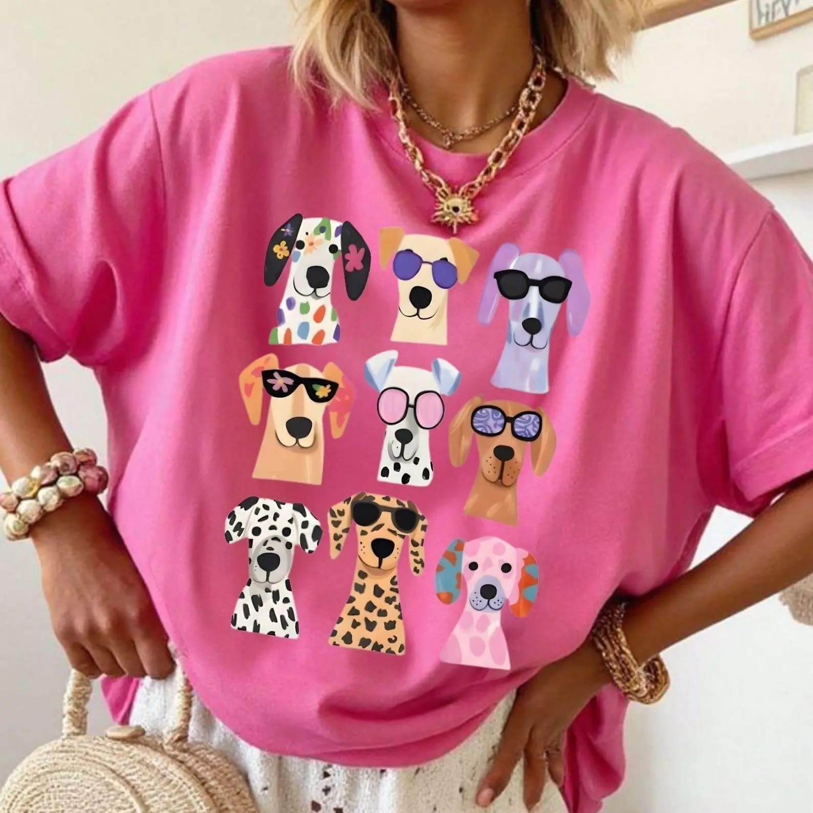 Cute Dog Shirt, Colorful Puppy Graphic Tee, Dog Lover T-Shirt, Pet Lover Gift, Funny Dog Tee