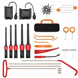 40 Piece Automotive and Household Tool Set - Includes 5 Car Cleaning Brushes and 11 Connector Pin Removal Tool-Perfect for Car Enthusiasts and DIY Tool Kit