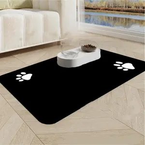 Feeding Mat for Cat and Dog, Pet Feeding Mat, Absorbent Dog Mat for Food and Water Bowl, Food & Bowl Mat for Messy Pets Quick Dry, Stain