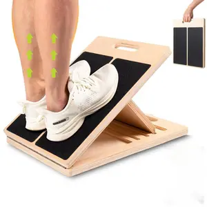 Slant Board for Calf Stretching, Adjustable Portable Wooden Incline Board for Calf Stretcher, 300 Lbs Weight Capacity Calf Stretch Wedge for Leg Exercise, Squat & Physical Therapy Pilates Shaping Machine