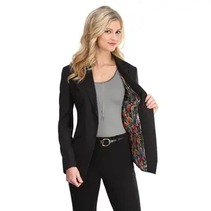 DC Comics Vintage Print Women's One-Button Blazer