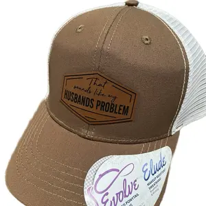 Evolve Elude That Sounds Like My Husband's Problem Brown Trucker Hat with White Mesh Back