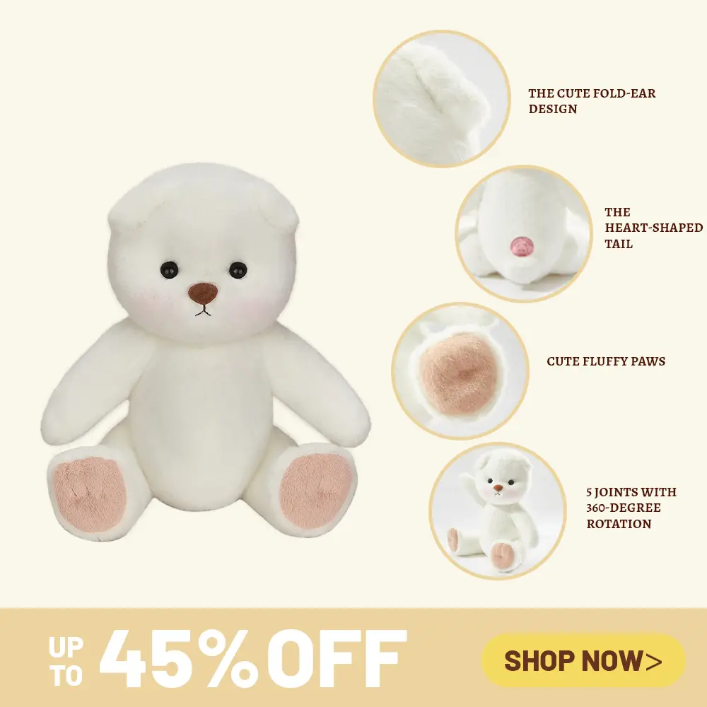 12-inch white short-haired bear