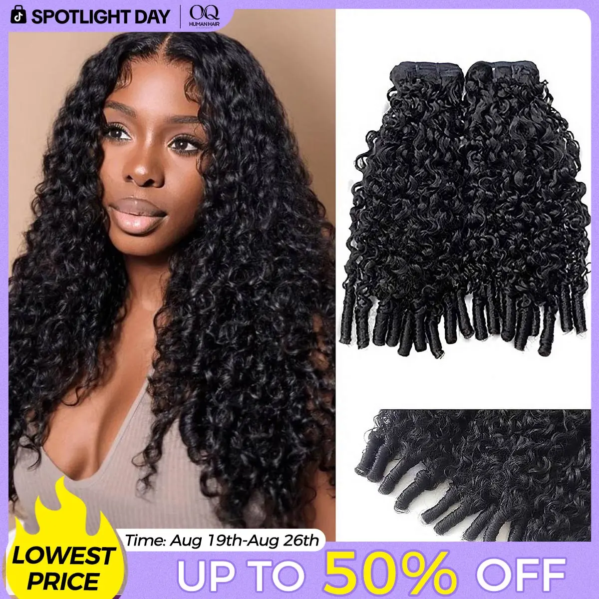 OQ HAIR Burmese Curly Hair 3 4 Bundles 100% Virgin Human Hair Extensions 3 4 Bundle Deals Sew in Hair Weaving #DealsForYouDays