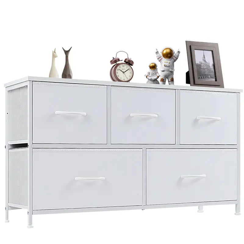 Cupboards Cabinets Dresser - Fabric Storage Tower with 5 Drawers, Bedroom Organizer, Chest of Drawers with Fabric Bins, for Bedroom, Closet, Entryway